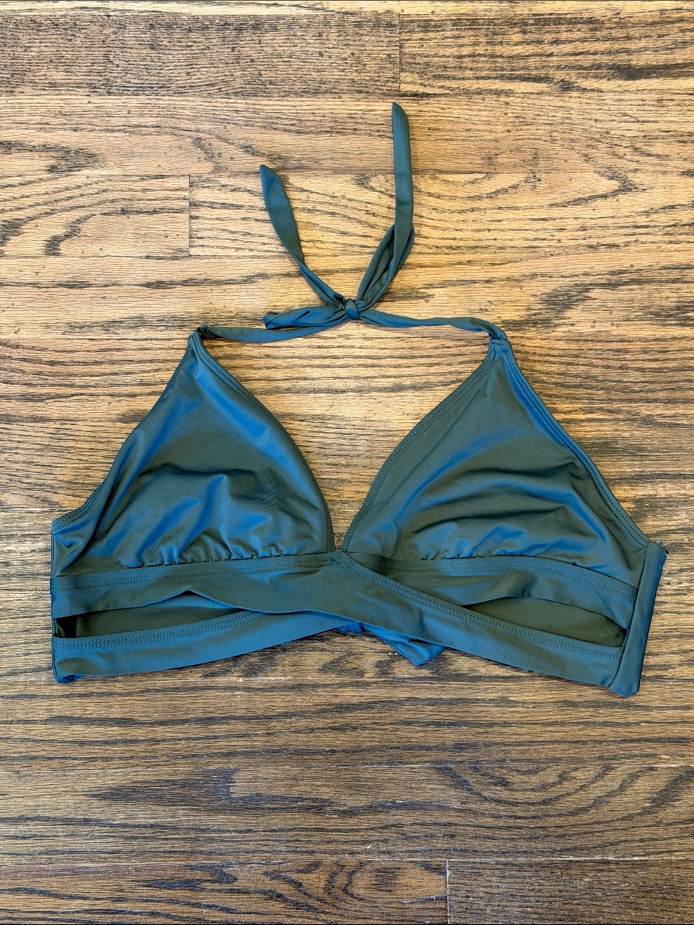 Kona Sol Olive Green Halter Bikini Top